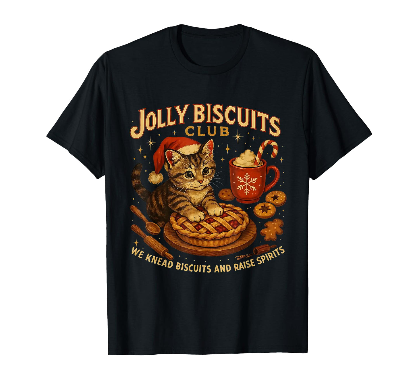 Jolly Biscuits Club We Knead Cat Xmas T-Shirt