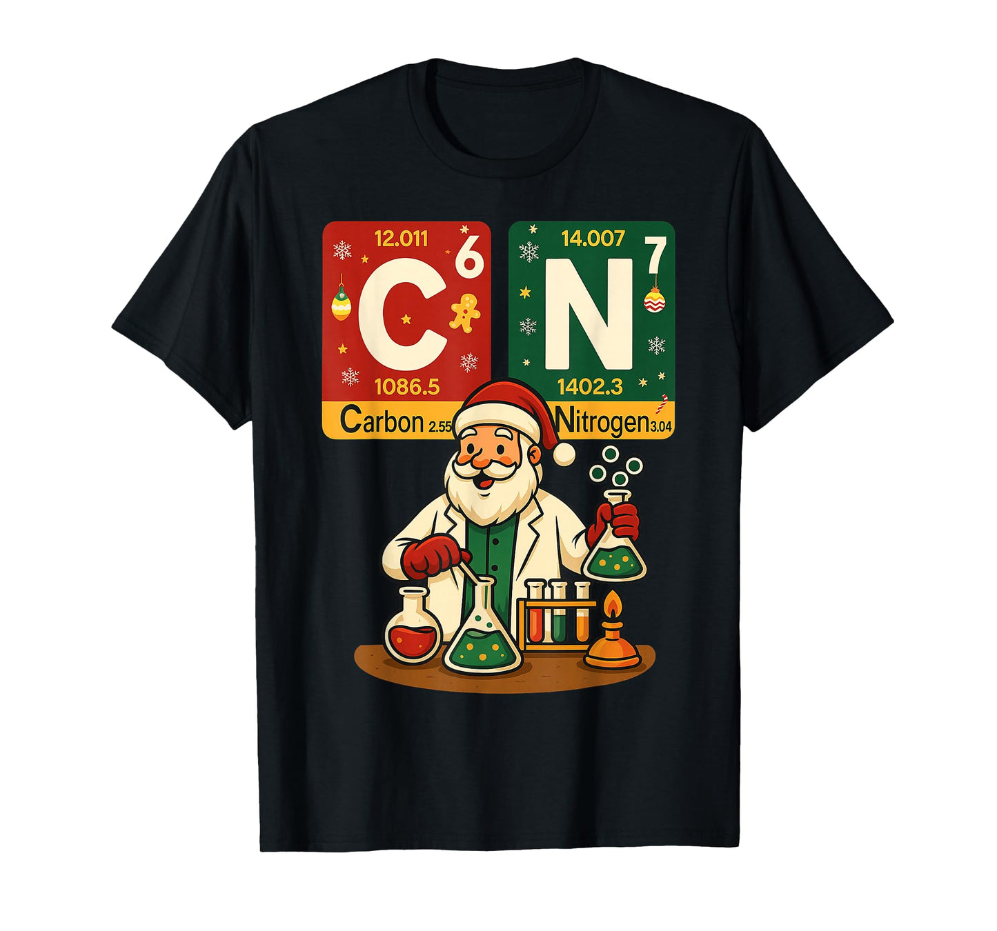 HUGvyn Science Christmas Carbon Nitrogen Six Seven 6 7 Meme T-Shirt