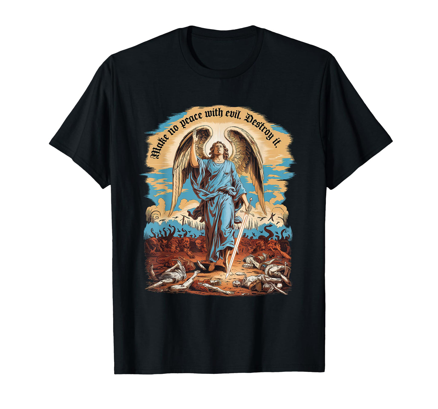 Make No Peace with Evil Tshirt Archangel Michael Jesus God T-Shirt