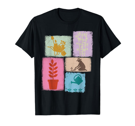 Gardener Vintage Collage Gardening Women Florist T-Shirt