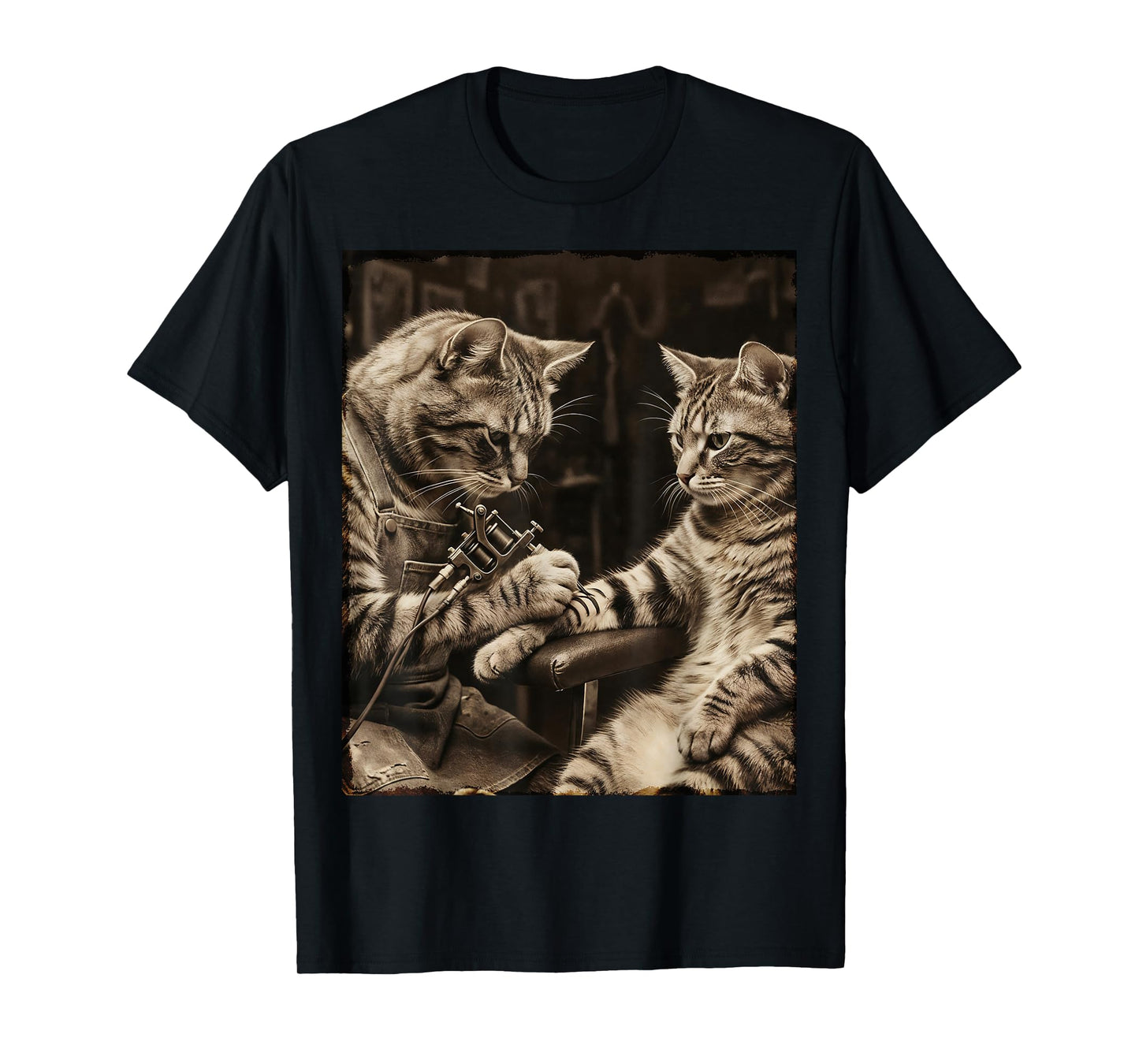Cat Tattooing Cat Funny Meme Inked Kitty Humor Tattoo Artist T-Shirt