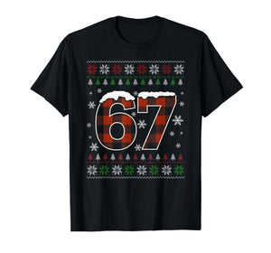 Funny 67 Six Seven Meme Brainrot Cringe Christmas Pajamas T-Shirt