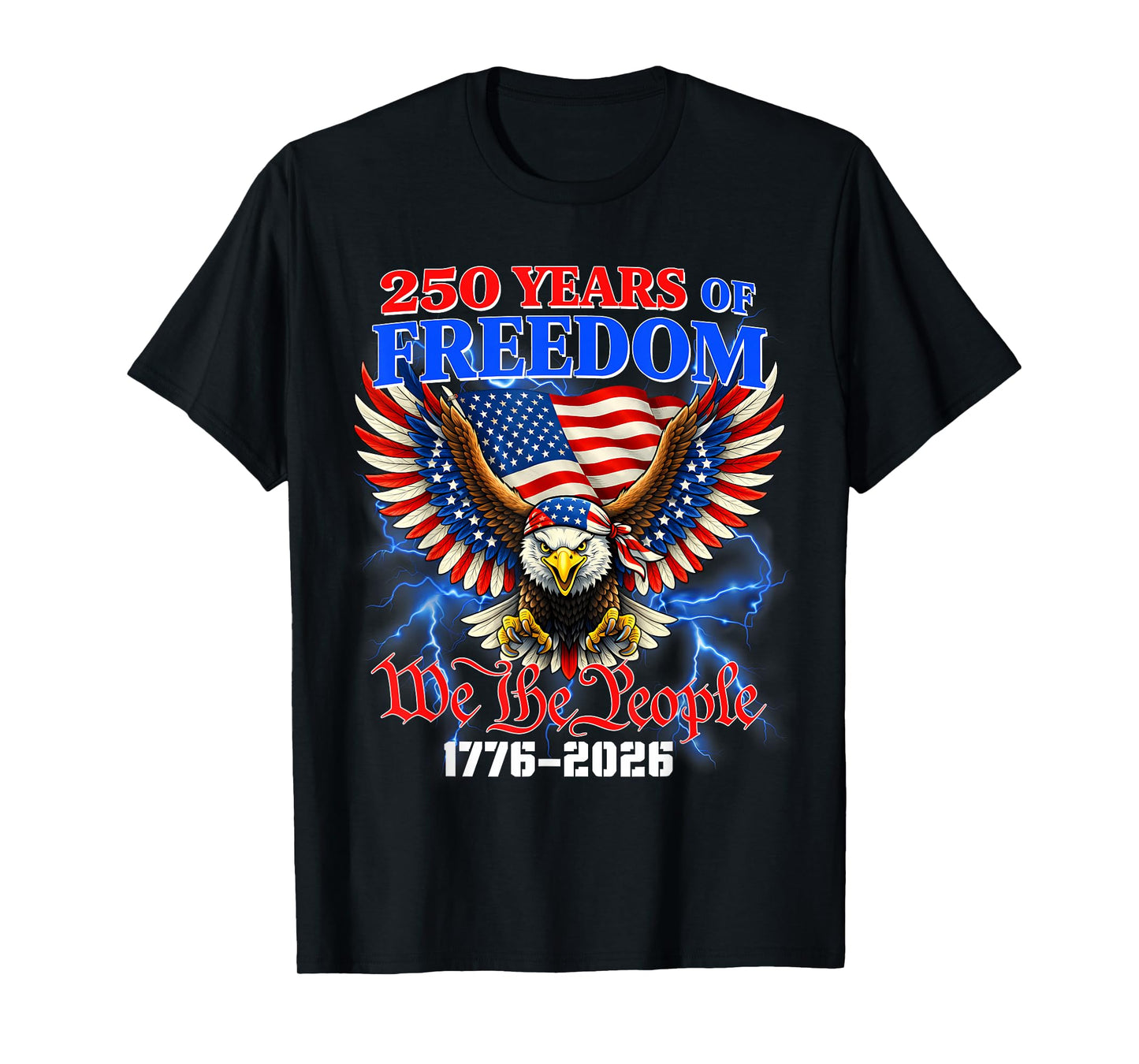 Flag Vintage 250 Years American 1776 2026 250th USA Birthday T-Shirt