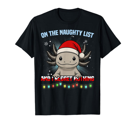 Funny Axolotl Christmas Santa Hat Xmas Gifts Men Women Kid T-Shirt