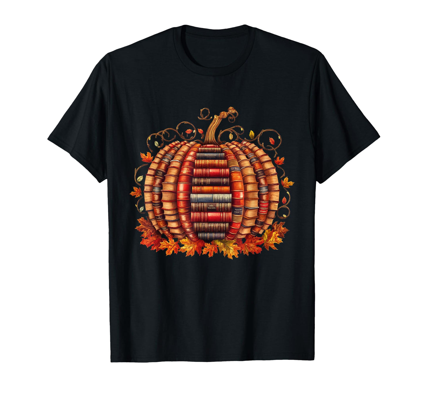 Fall Book Pumpkin Autumn Retro Reading Teacher Books Lover T-Shirt