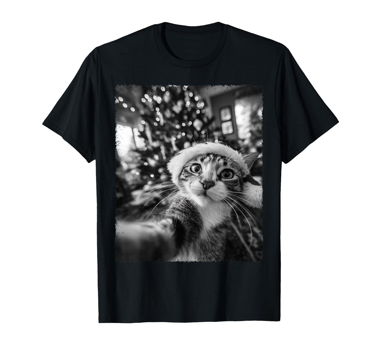 Funny Selfie Christmas Cat Tree T-Shirt
