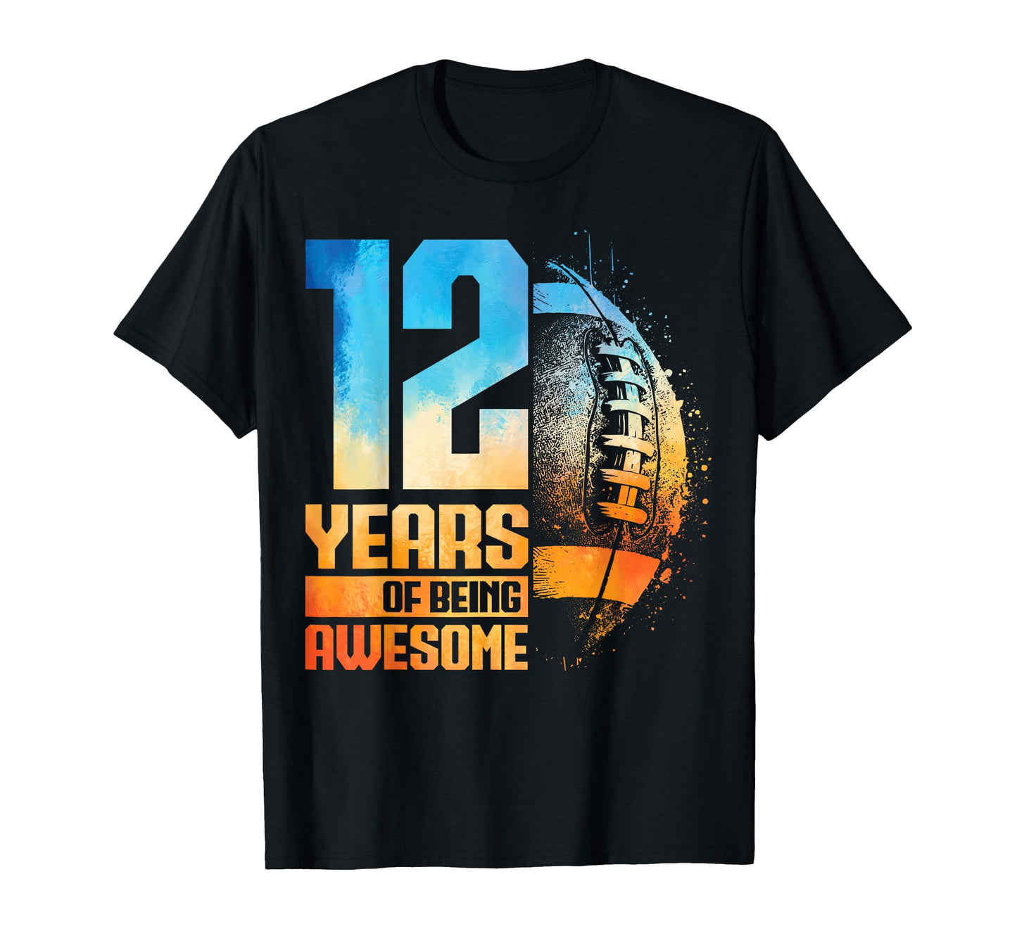 12th Birthday Retro American Football 12 Years Old Boy Girl T-Shirt