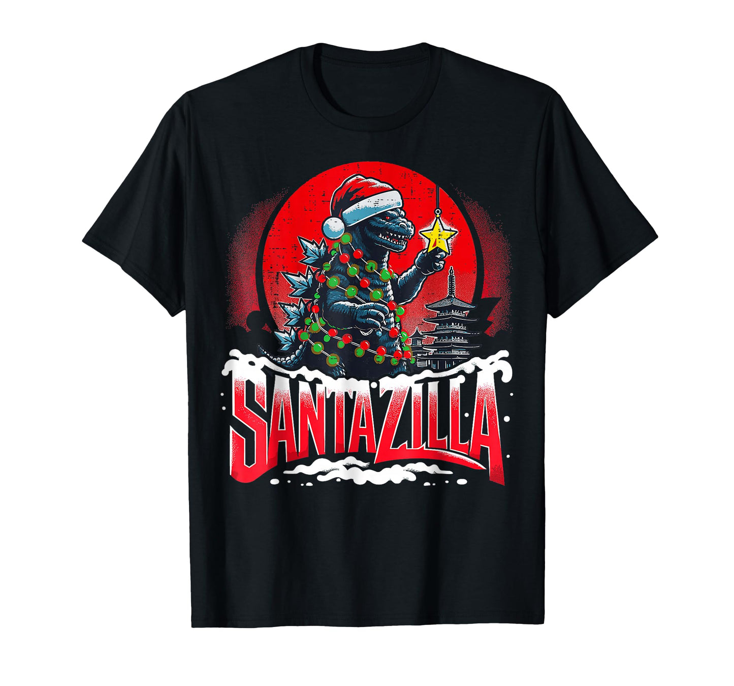 Kaiju Christmas Santazilla Japanese Monster Dinosaur Boys T-Shirt