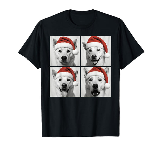 Funny Christmas Korean Jindo Santa Dog Lover Photo Booth T-Shirt
