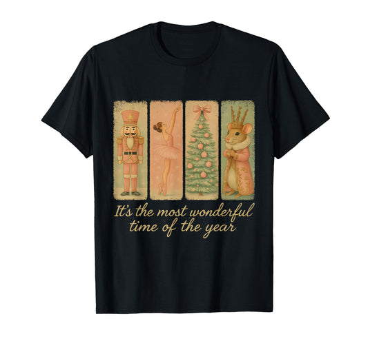 Vintage Nutcracker Ballet Christmas Art for Dancers T-Shirt