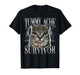 Tummy Ache Survivor Cat Meme Funny Saying Cats Animals Quote T-Shirt