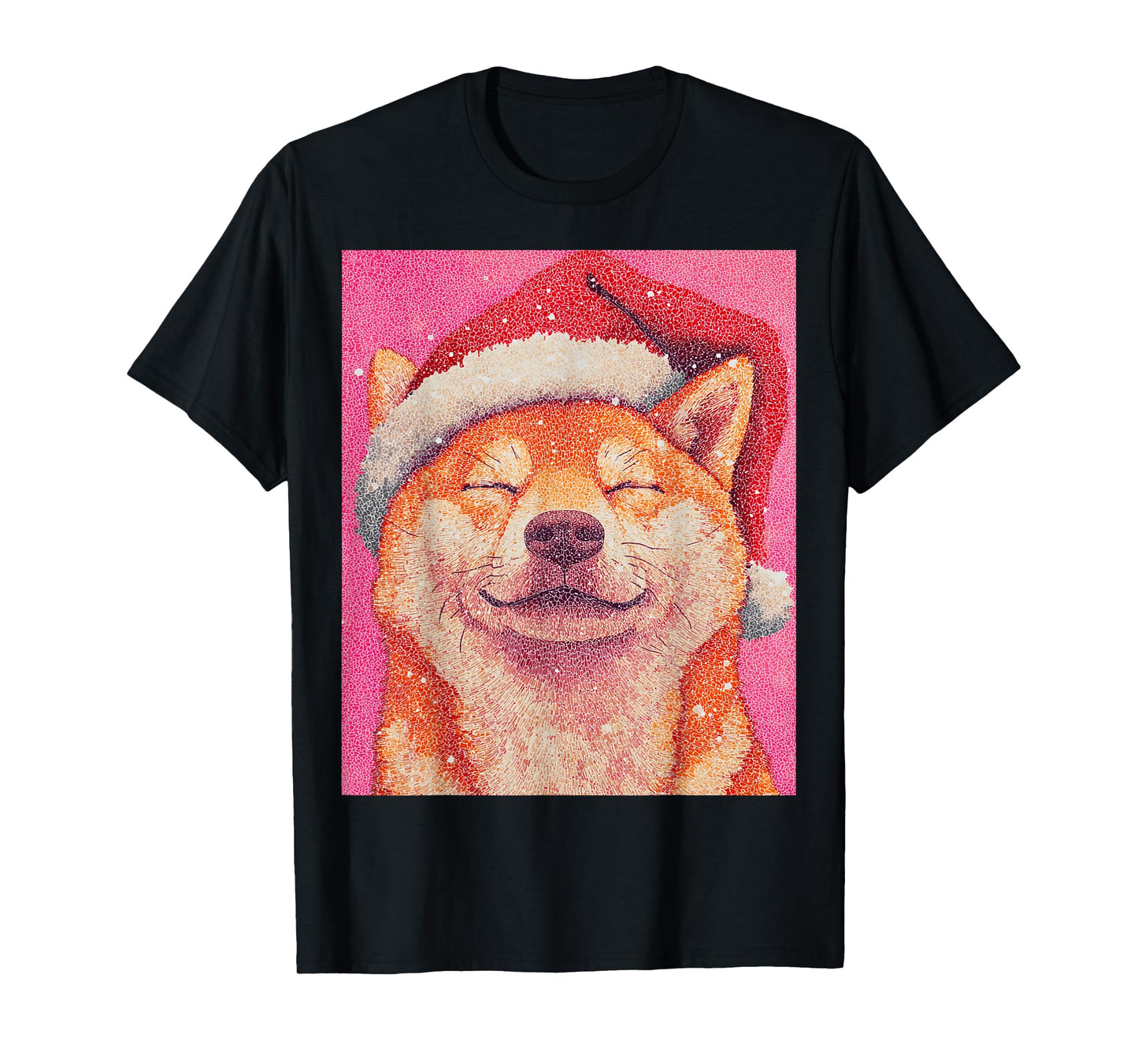 Shiba Inu Pink Dog Christmas T-Shirt
