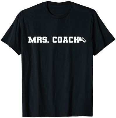 Mrs. Coach Funny Football Basketball Baseball Coach Wife T-Shirt - T-Shirt | Black