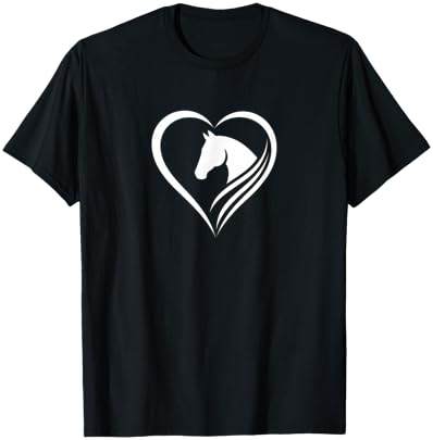 Horse Heart Logo Equestrian Lover Graphic Women Riding T-Shirt - T-Shirt | Black