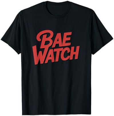 Bae Watch Lifeguard Funny Beach Humor Design T-Shirt - T-Shirt | Black