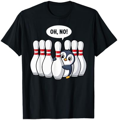 Oh No Penguin Bowling T-Shirt - T-Shirt | Black