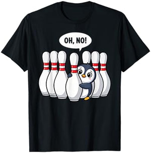 Oh No Penguin Bowling T-Shirt - T-Shirt | Black