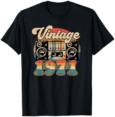 55th Birthday Retro Vintage 1971 Men Women T-Shirt - T-Shirt | Black