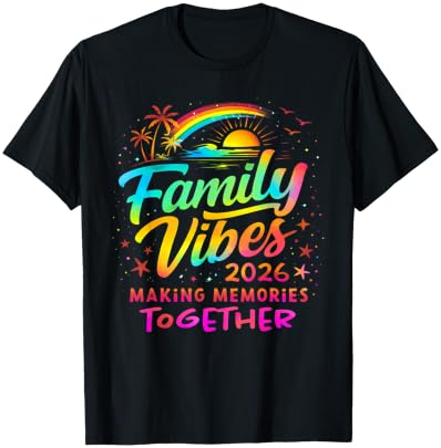 Colorful Family Vacation Beach Matching 2026 T-Shirt - T-Shirt | Black