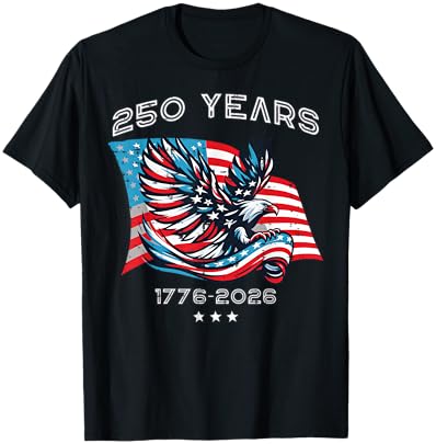 250th Anniversary 250 Years American US Flag Women Men Kids T-Shirt - T-Shirt | Black