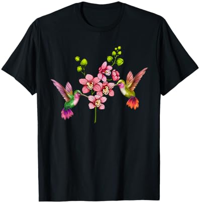 Hummingbird Orchids Hummingbird Lover Hummingbirds T-Shirt - T-Shirt | Black