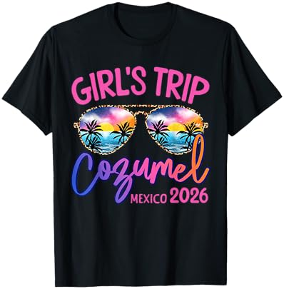 Girls Trip Cozumel Mexico 2026 Weekend Vacation Beach Group T-Shirt - T-Shirt | Black