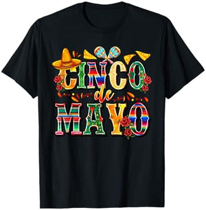 Happy Cinco De Mayo Mexican Sombrero Margarita Fiesta Funny T-Shirt - T-Shirt | Black