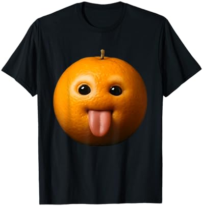 Ai Orange Meme Ai Fruits Eating Fruit Funny brainrot Silly T-Shirt - T-Shirt | Black