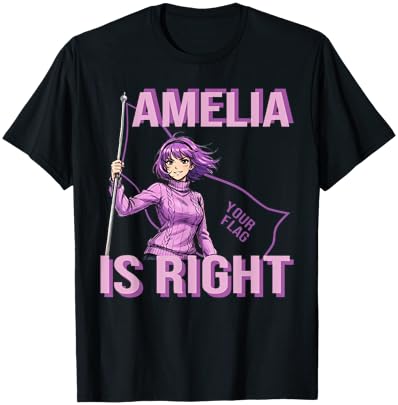 Amelia Anime Style Purple Goth Girl Aesthetic Name Design T-Shirt - T-Shirt | Black