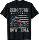 Zero Turn It's How I roll Vintage American Flag Lawn Mower T-Shirt - T-Shirt | Black