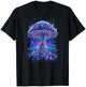 Psychedelic Glitch Mushroom | Cyberpunk Neon Nature Network T-Shirt - T-Shirt | Black