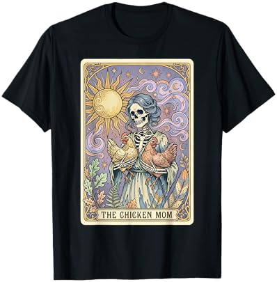 The Chicken Mom Tarot Card T-Shirt - T-Shirt | Black
