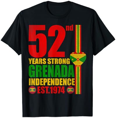 Grenada 52nd Independence Day Grenadian Pride Celebration T-Shirt - T-Shirt | Black
